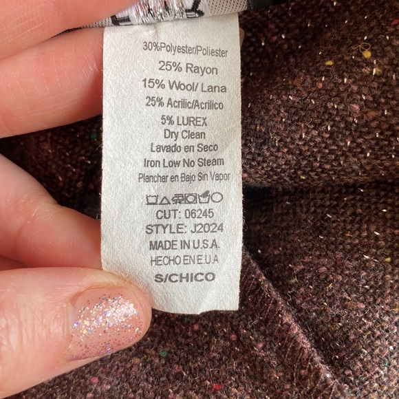 Brown Sparkly Blazer Size S - Picture 5 of 6